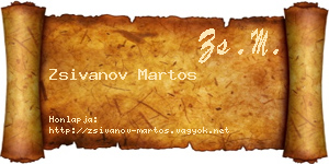 Zsivanov Martos névjegykártya